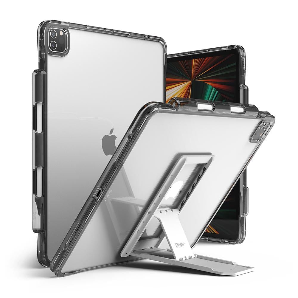 iPad Pro (12.9") 2021 Fusion Smoke Black Case with Stand By Ringke