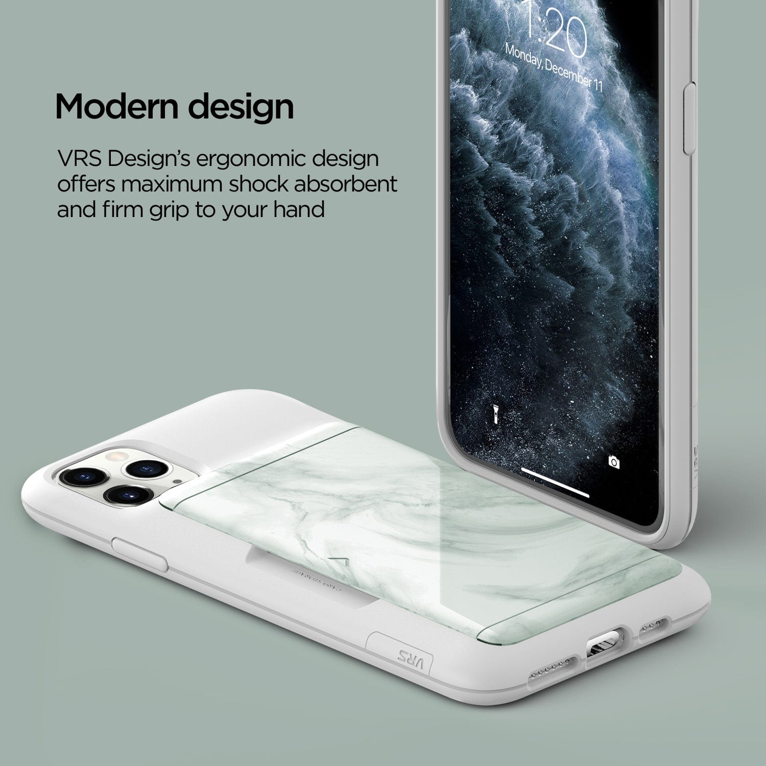 iPhone 11 Pro case Damda Glide Shield White Marble