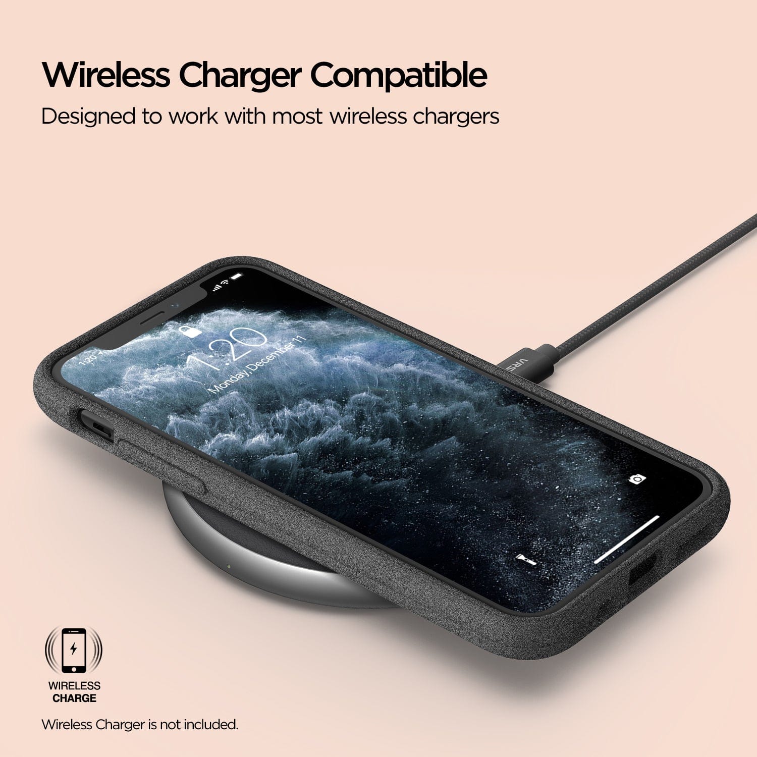 Wireless charger case compatible with most wireless chargers