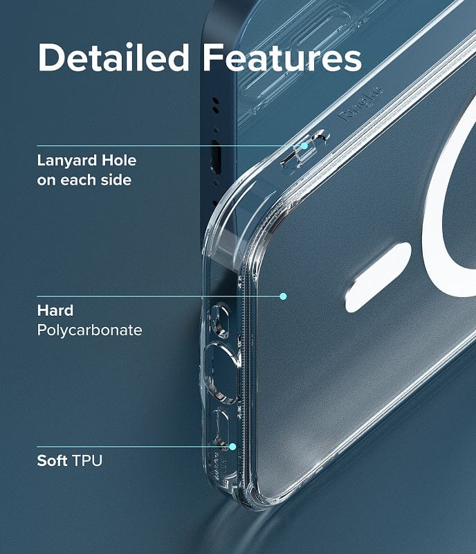 Hard Polycarbonate and Soft TPU Case with Lanyard hole on each side 