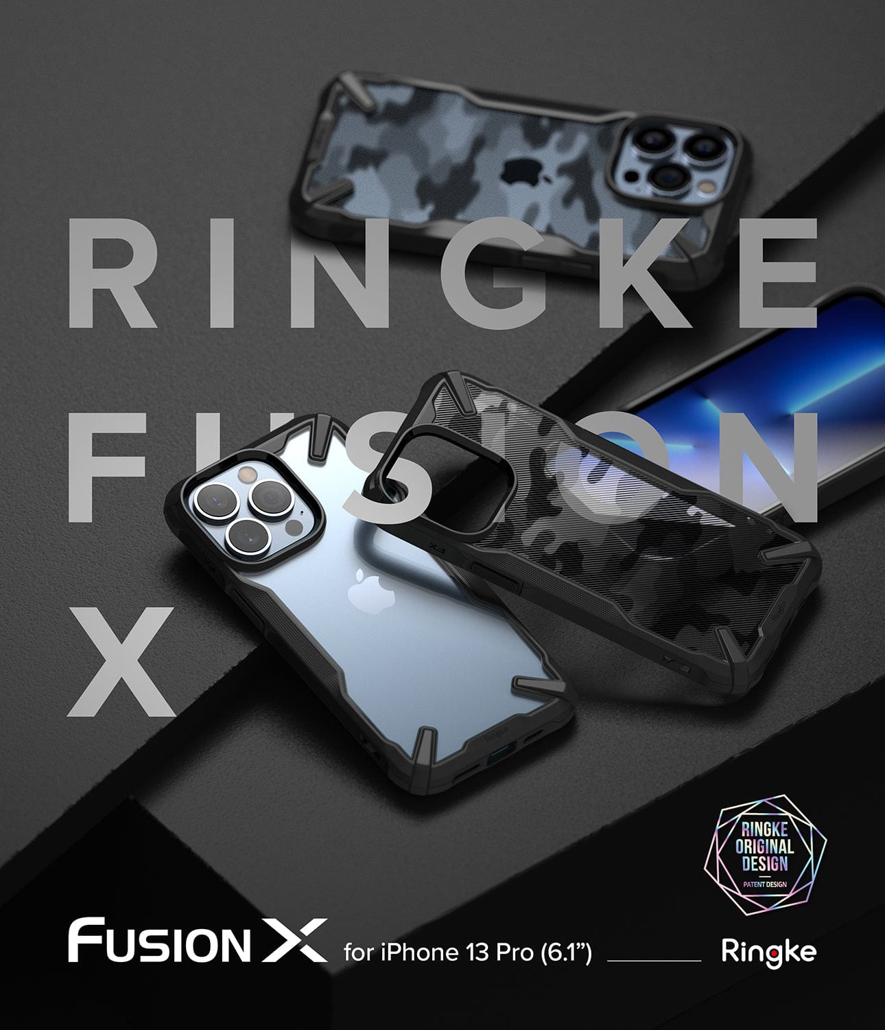 Ringke FusionX Black Case for iPhone 13 Pro 6.1 inch
