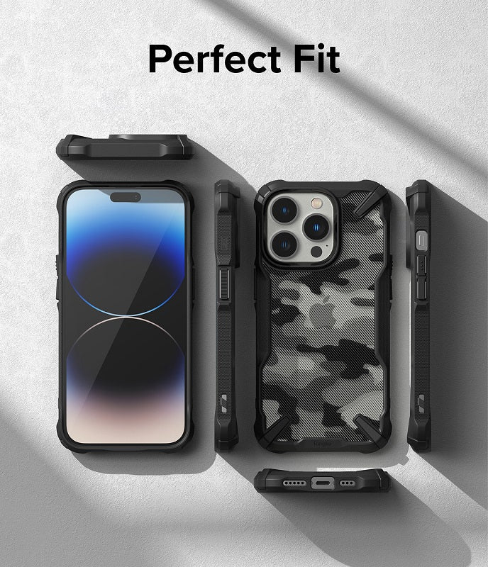 iPhone 14 Pro Max 6.7" Fusion X Design Camo-Black Case By Ringke