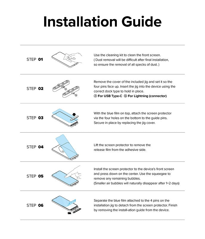 Installation guide for installing iphone 14 pro max glass screen protector