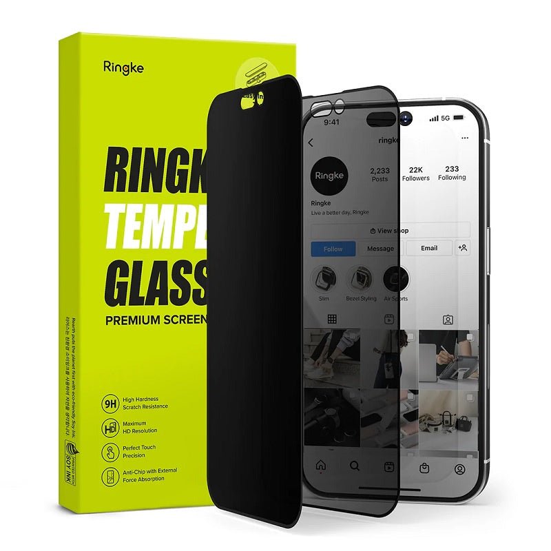 iPhone 14 Pro Privacy Glass Protector With Installation By Ringke