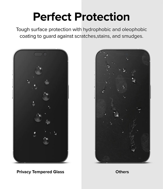 iPhone 14 Pro Privacy Glass Protector With Installation By Ringke