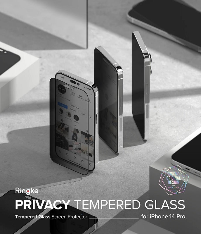 iPhone 14 Pro Privacy Glass Protector With Installation By Ringke