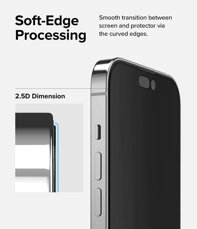 iPhone 14 Pro Privacy Glass Protector With Installation By Ringke