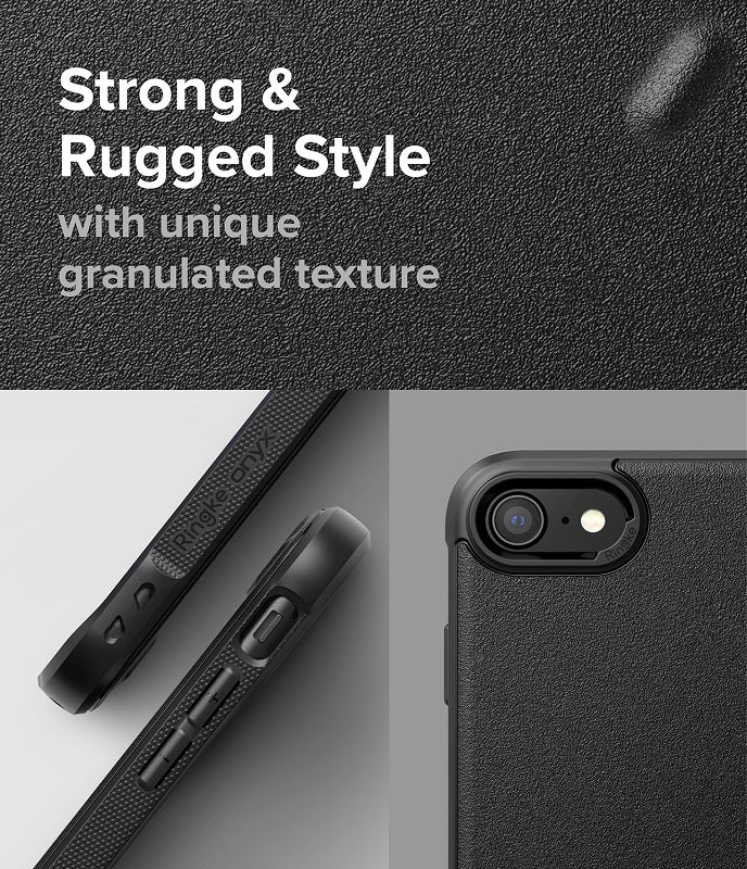 Experience a unique matte, granulate texture that provides anti-skid and anti-fingerprint properties