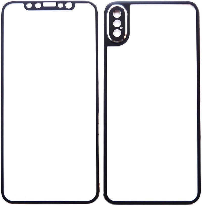 iPhone X/XS Front & Back Glass Black Color Screen Protector