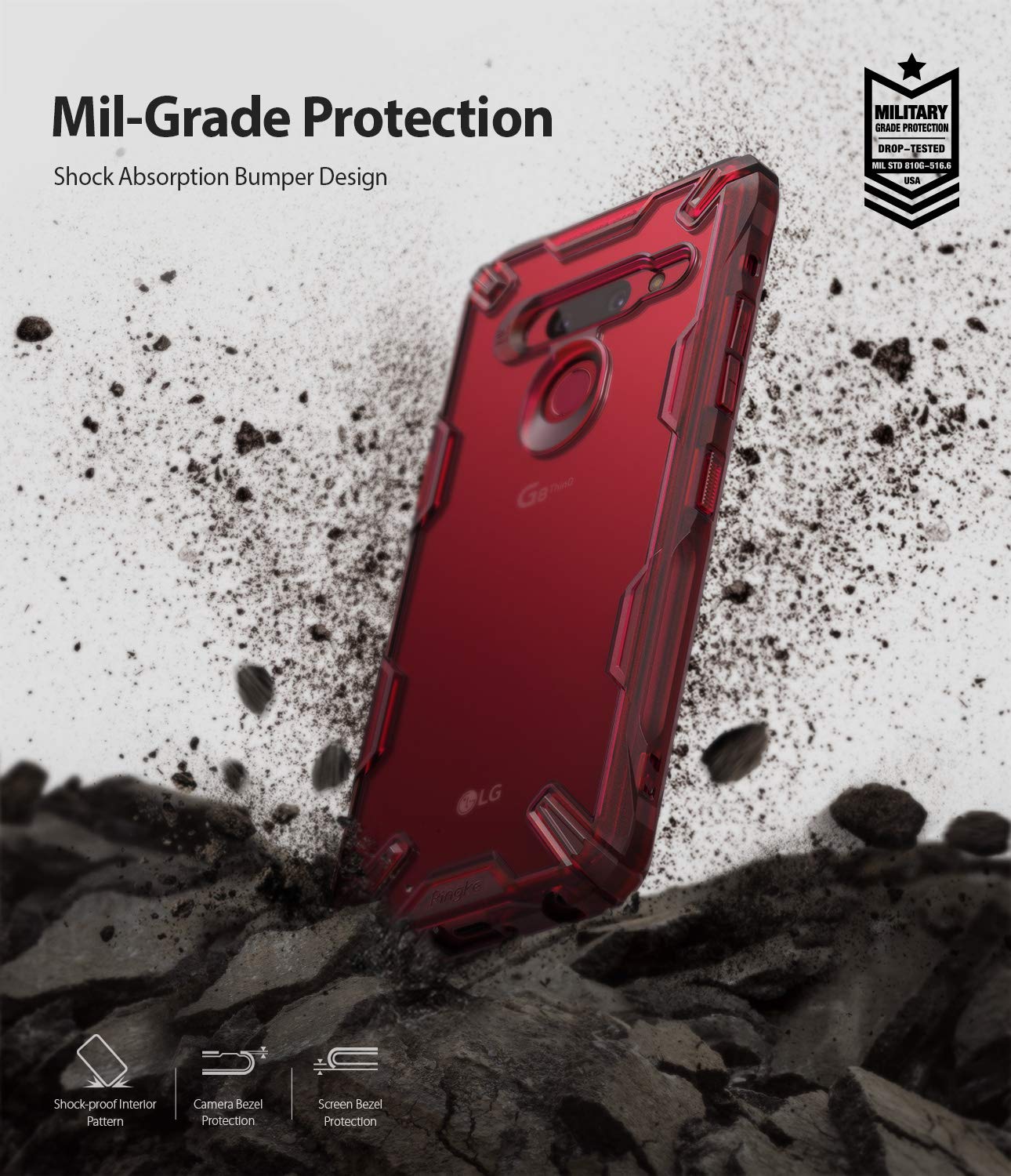 Shock absorption bumper design case for LG G8 Thinq