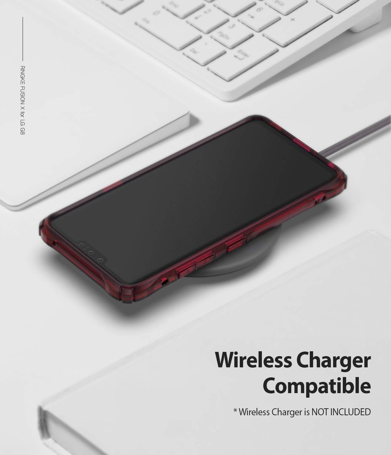 LG G8 ThinQ Fusion-X Design Ruby-Red Case By Ringke