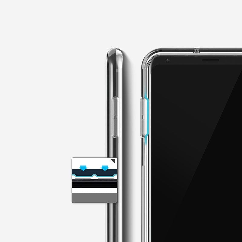 LG V30 Crystal Bumper Steel Silver Case By VRS Design