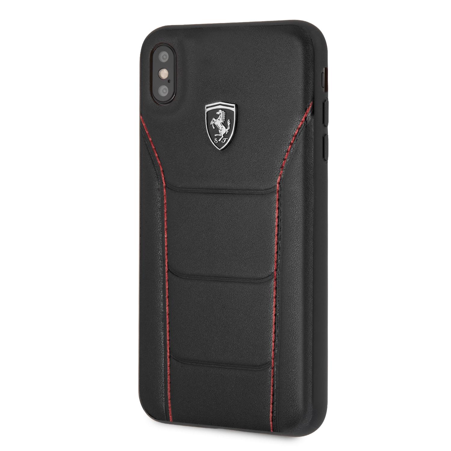 Official Ferrari Genuine Leather Heritage Black Case for iPhone XS Max