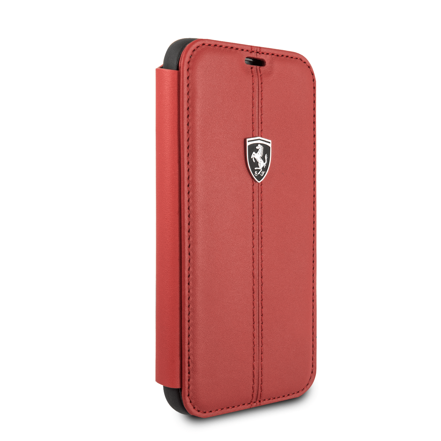 Official Ferrari Genuine Leather Heritage Flip RED Case for iPhone X & XS