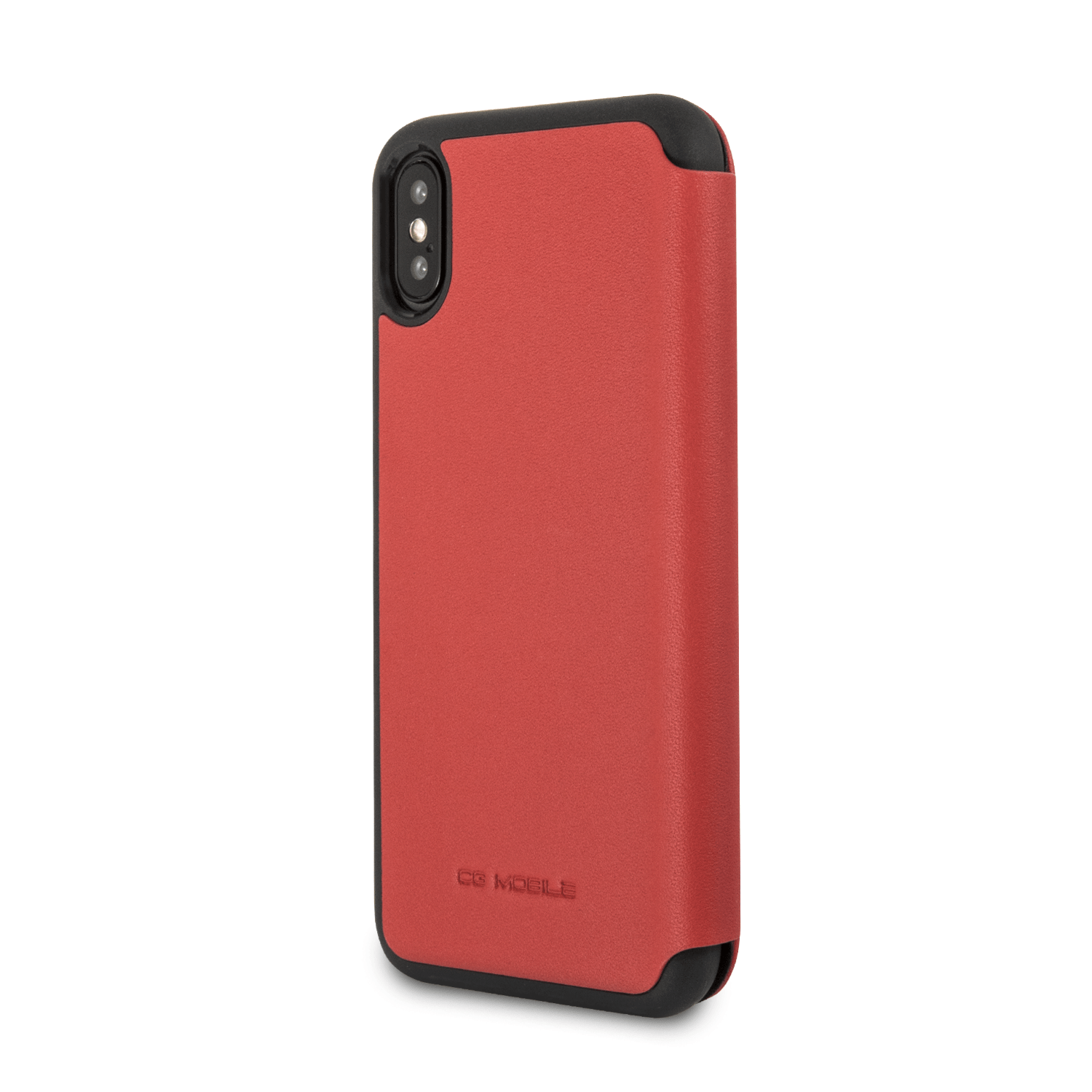 Official Ferrari Genuine Leather Heritage Flip RED Case for iPhone X & XS