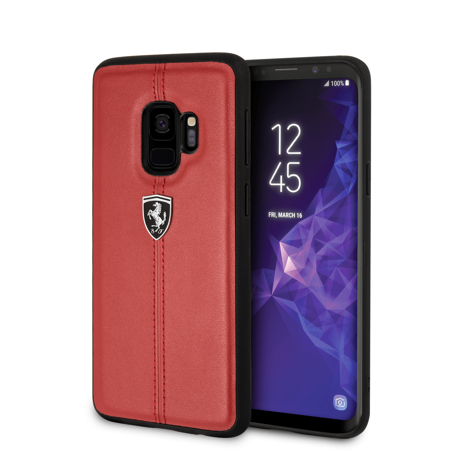 Official Ferrari Genuine Leather Heritage RED Case For Samsung Galaxy S9
