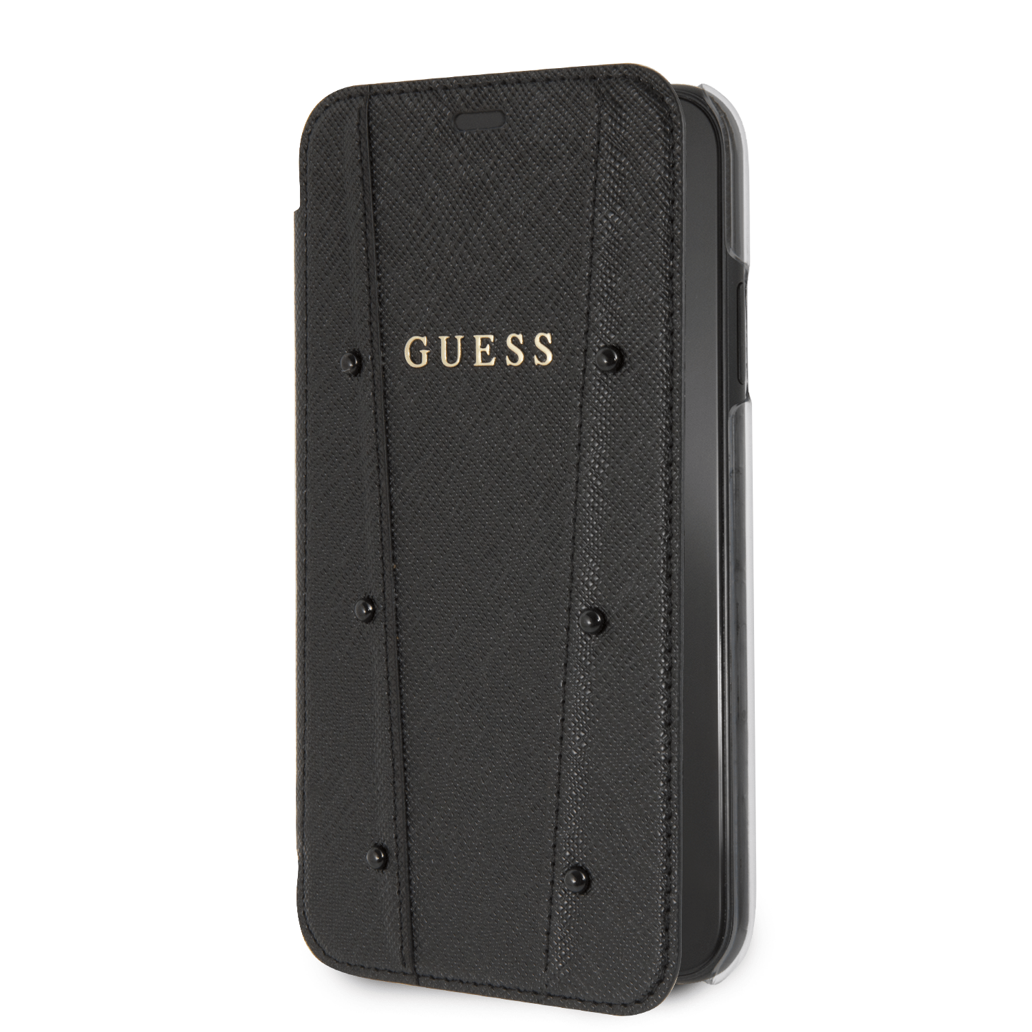 Official Guess Black Book Style Hard Phone Case for iPhone XR