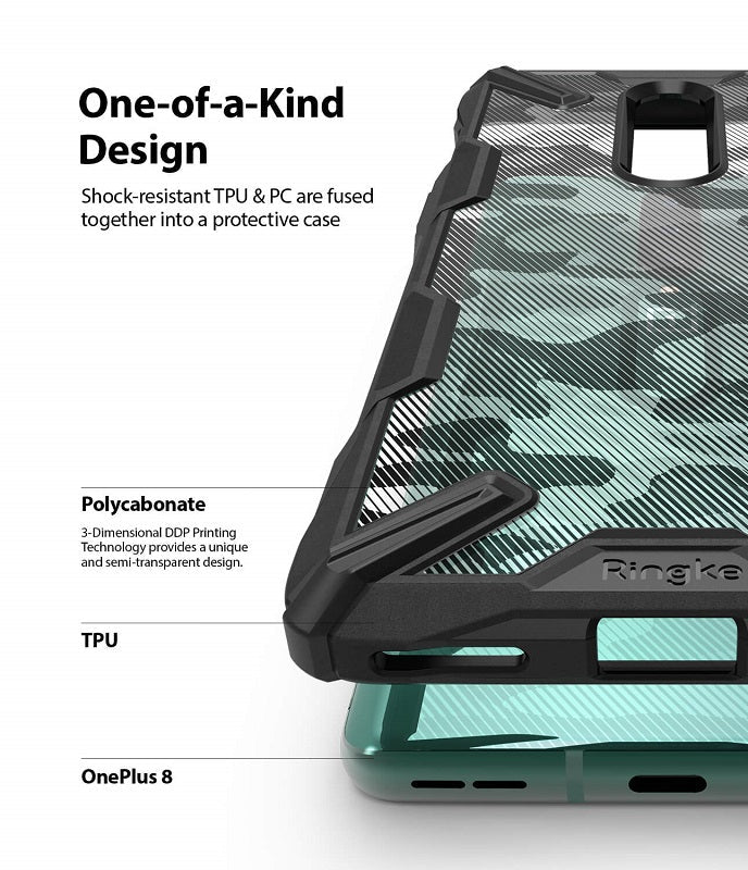 OnePlus 8 Fusion X Camo Black Case By Ringke