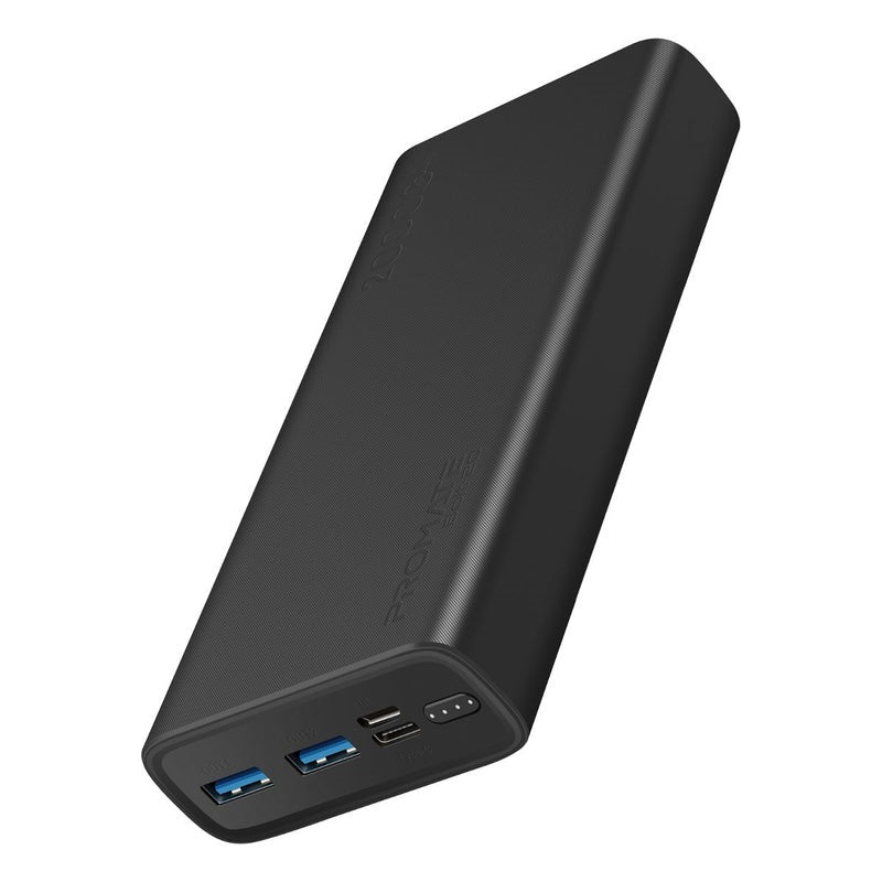 Promate 20000mAh Smart Charging Power Bank with Dual USB Output Black