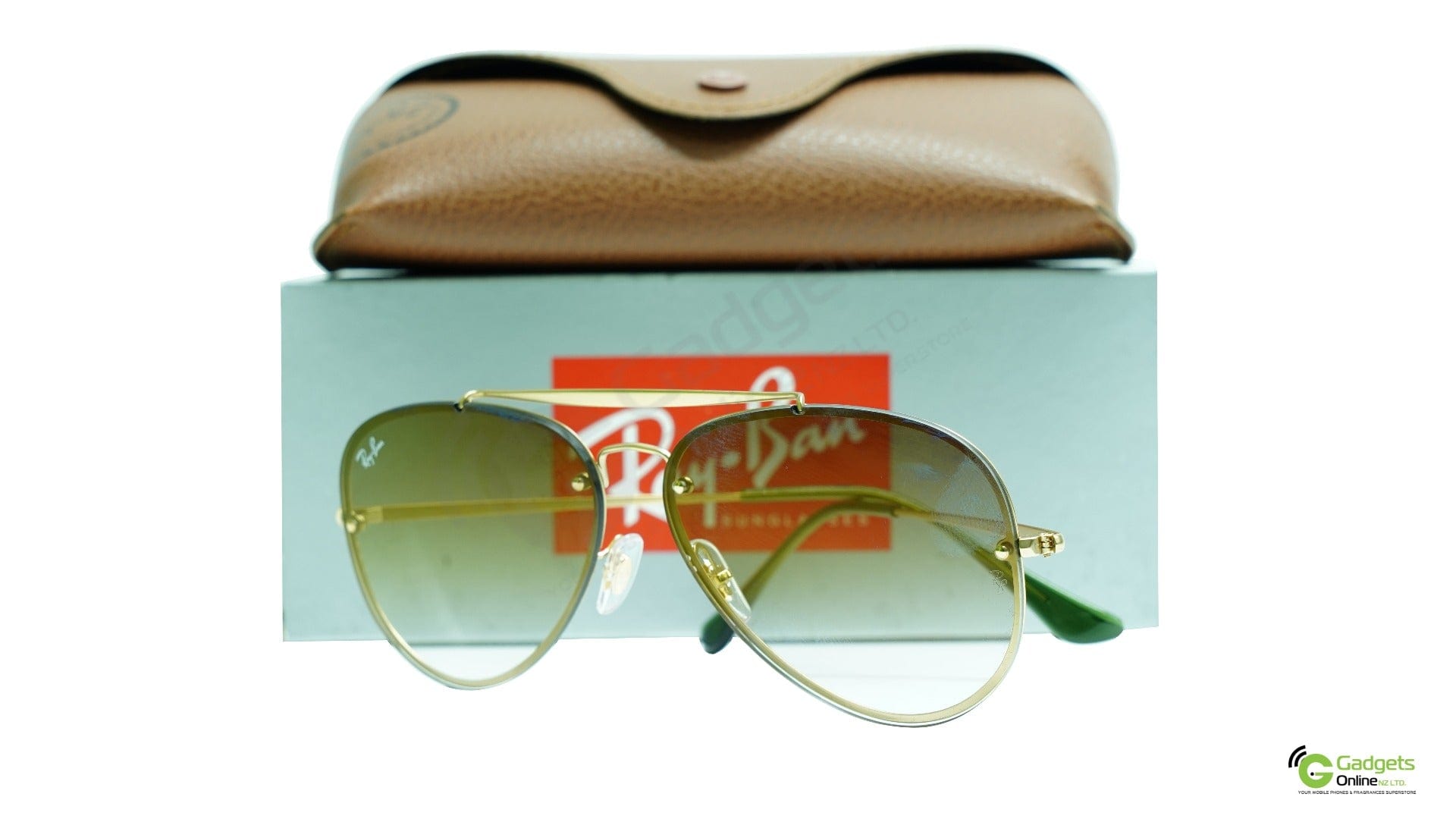 Ray-Ban Blaze Aviator RB3584N 91400R Gold - Green Grey Lenses (Steel)