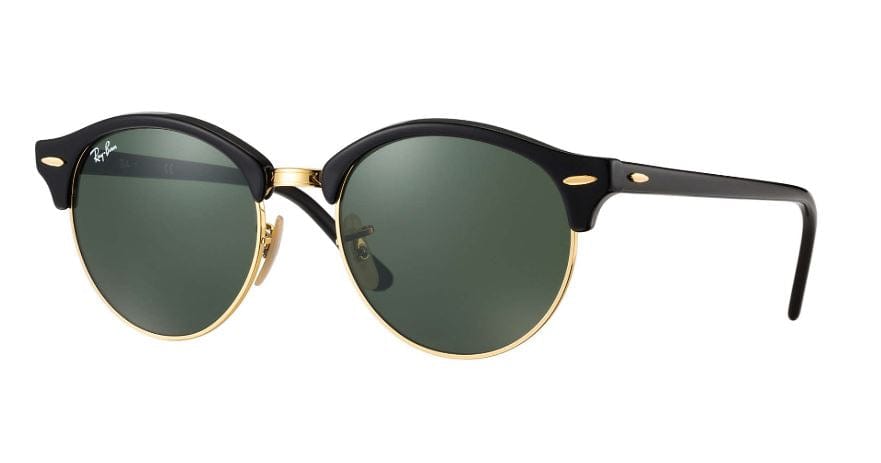 Ray-Ban Clubround Classic RB4246 901 Black - Acetate - Green Lenses