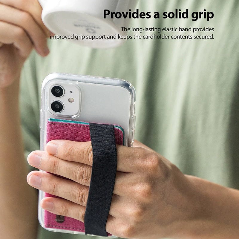Ringke Flip Card Holder Band Type Deep Pink Color