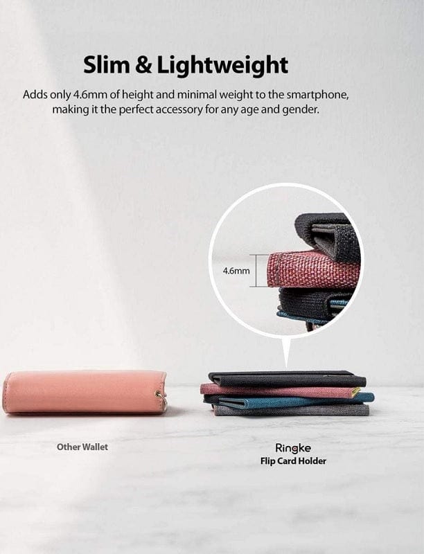 Ringke Flip Card Holder Band Type Deep Pink Color