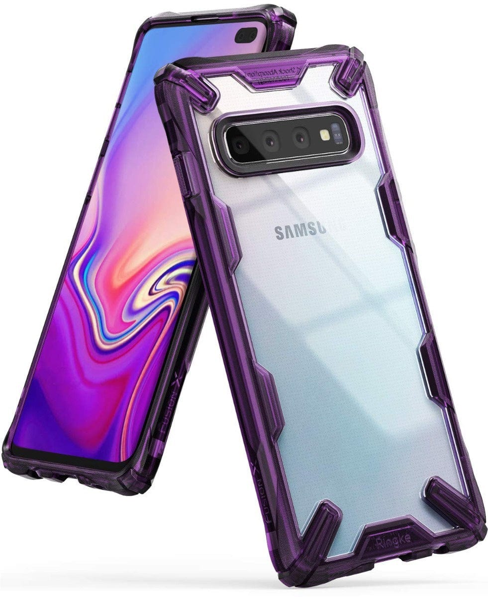Ringke Fusion-X Clear Bumper Drop Protection Case For Samsung Galaxy S10 - Royal Purple