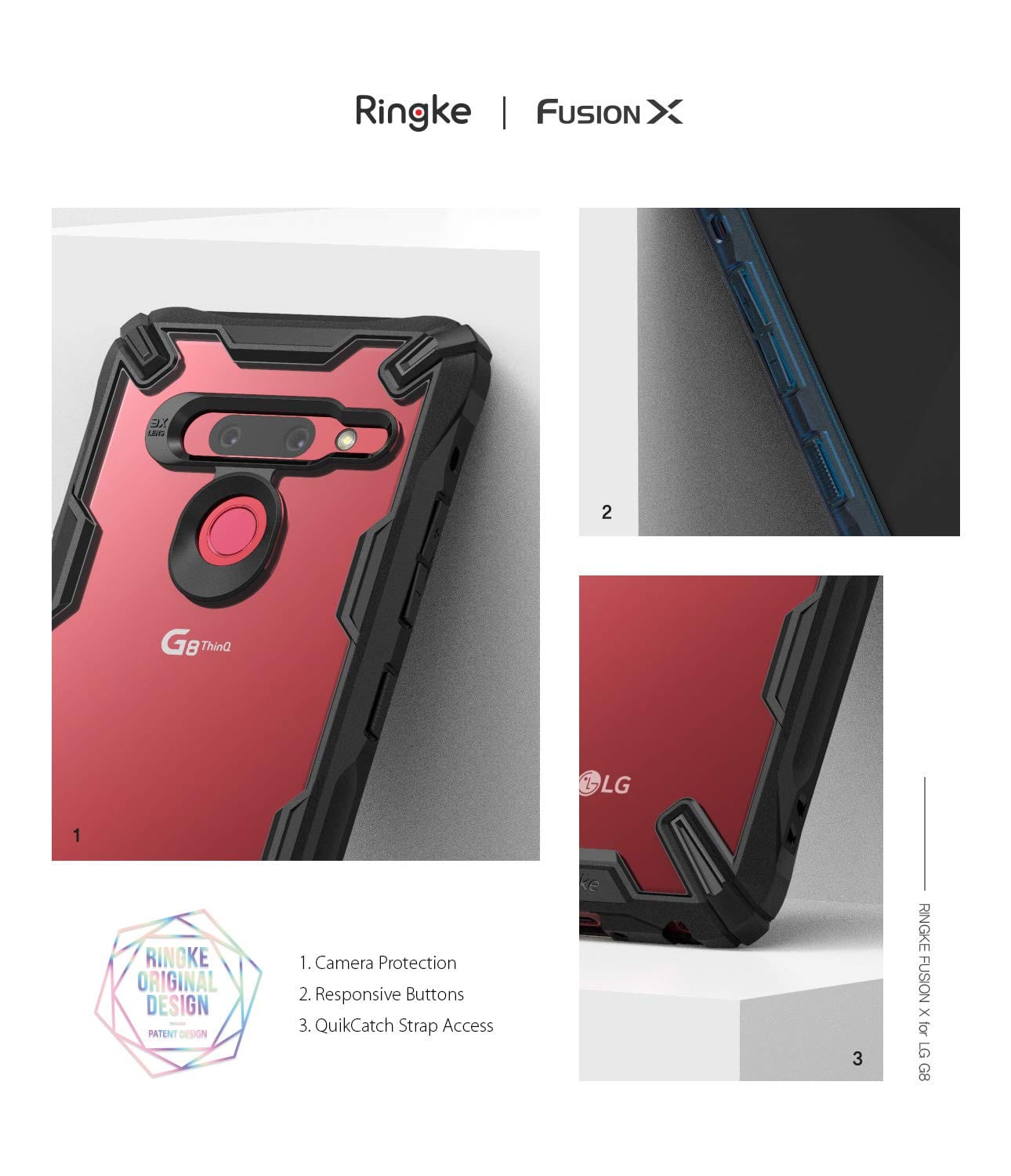 Ringke Fusion-X Designed for LG G8 ThinQ Case -Black