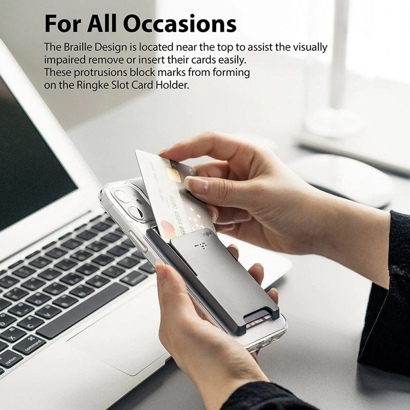 Ringke Slot Card Holder Black Color for Samsung, iPhone, Pixel and More
