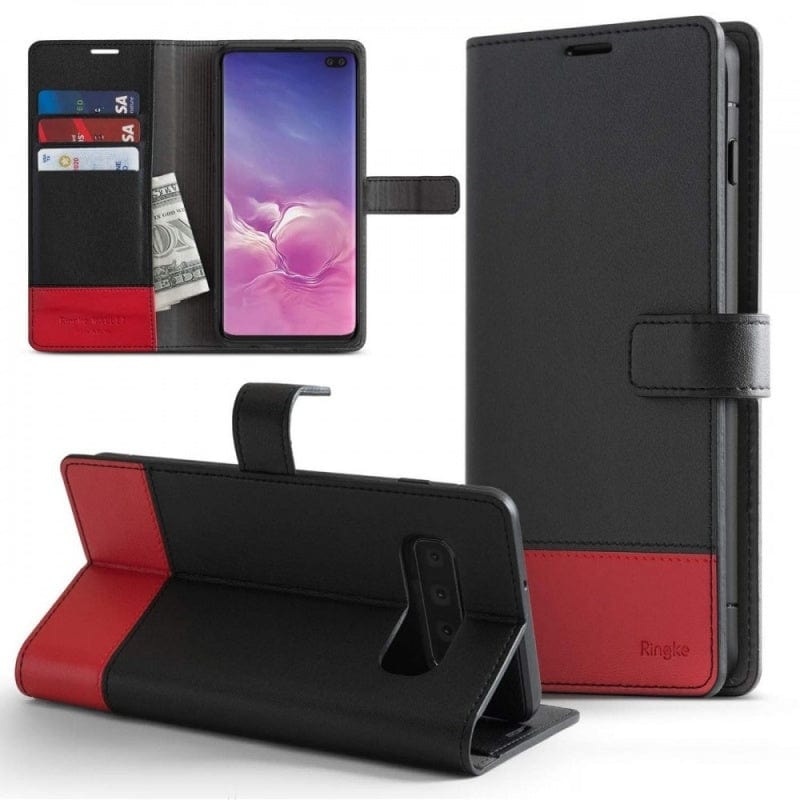 Ringke Wallet leather case for Samsung Galaxy S10e - Black & Red