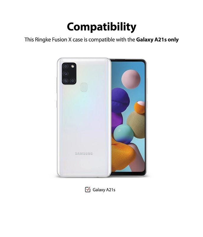 Ringke FusionX case is compatible with Galaxy A21s 