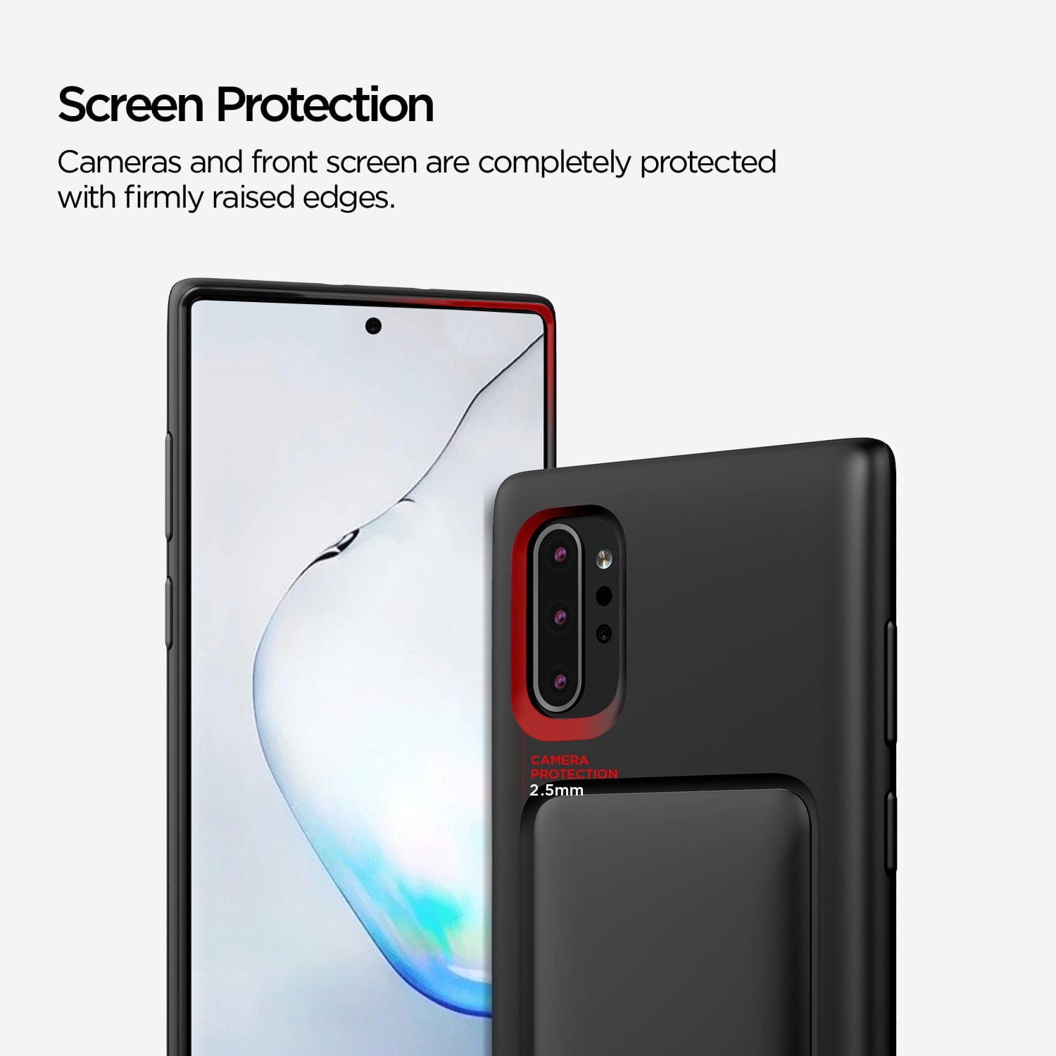 The cameras and front screen are fully shielded, with sturdy raised edges for maximum protection.