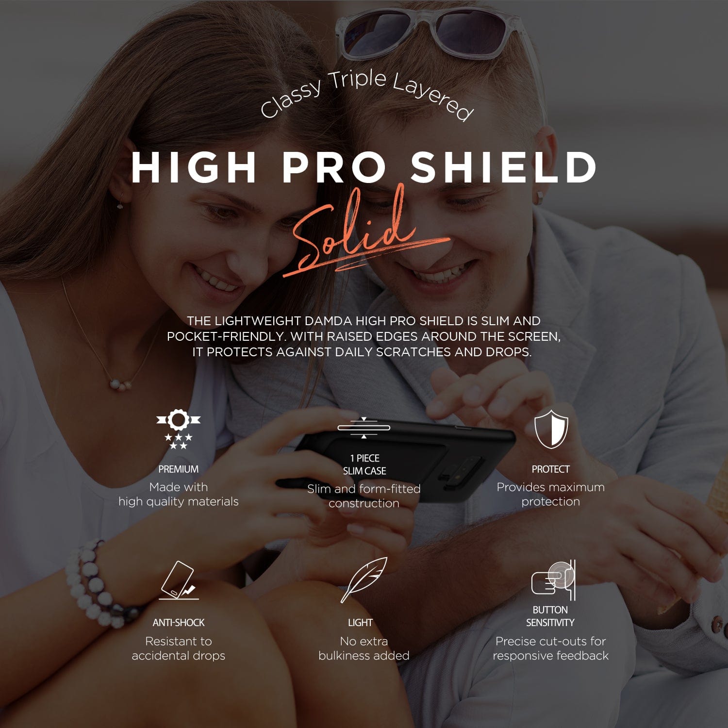  Introducing the High Pro Shield: crafted from premium, high-quality materials, this slim and form-fitted case offers maximum protection for your device. With its anti-shock resistance, it guards against accidental drops while providing precise cutouts for responsive feedback.