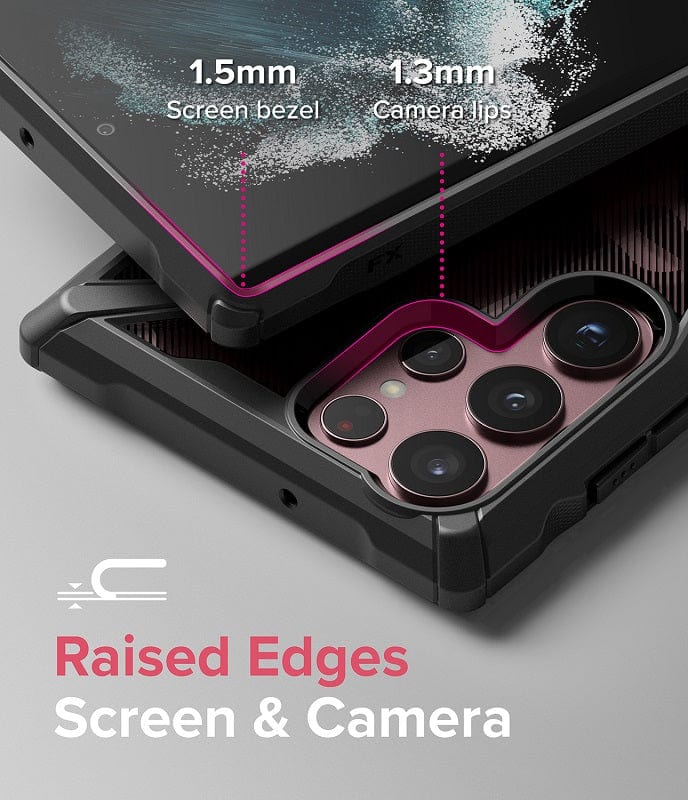 Raised edges screen and camera protection with Galaxy S22 ultra 