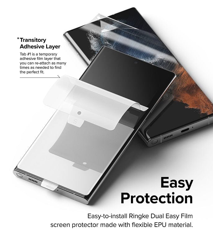 Samsung Galaxy S22 Ultra Screen Protector | Dual Easy Film By Ringke - 2 Pieces