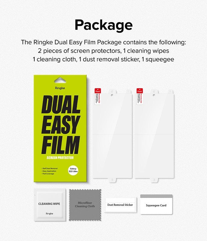 Samsung Galaxy S22 Ultra Screen Protector | Dual Easy Film By Ringke - 2 Pieces