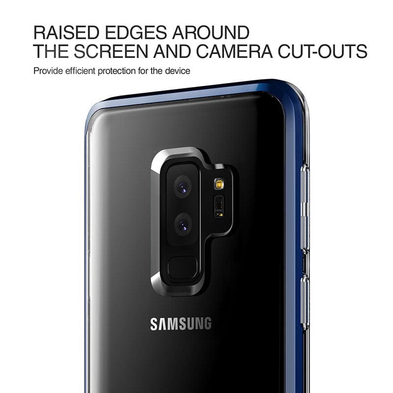 Raised edges around the screen and camera cutouts