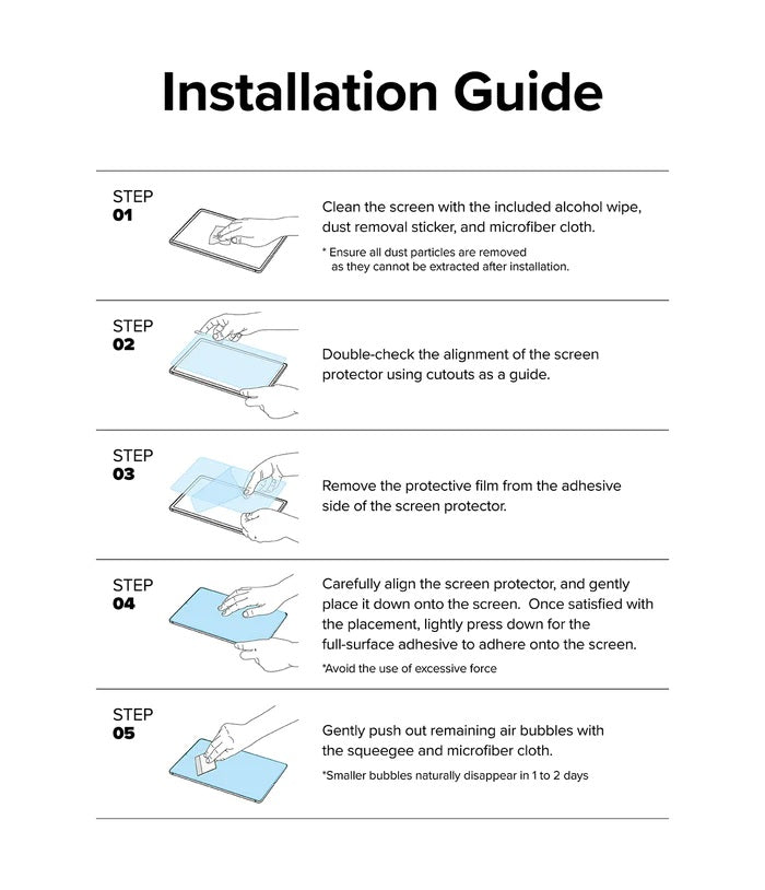 Samsung Galaxy Tab S8 Ultra Installation guide for Glass Screen Protector 