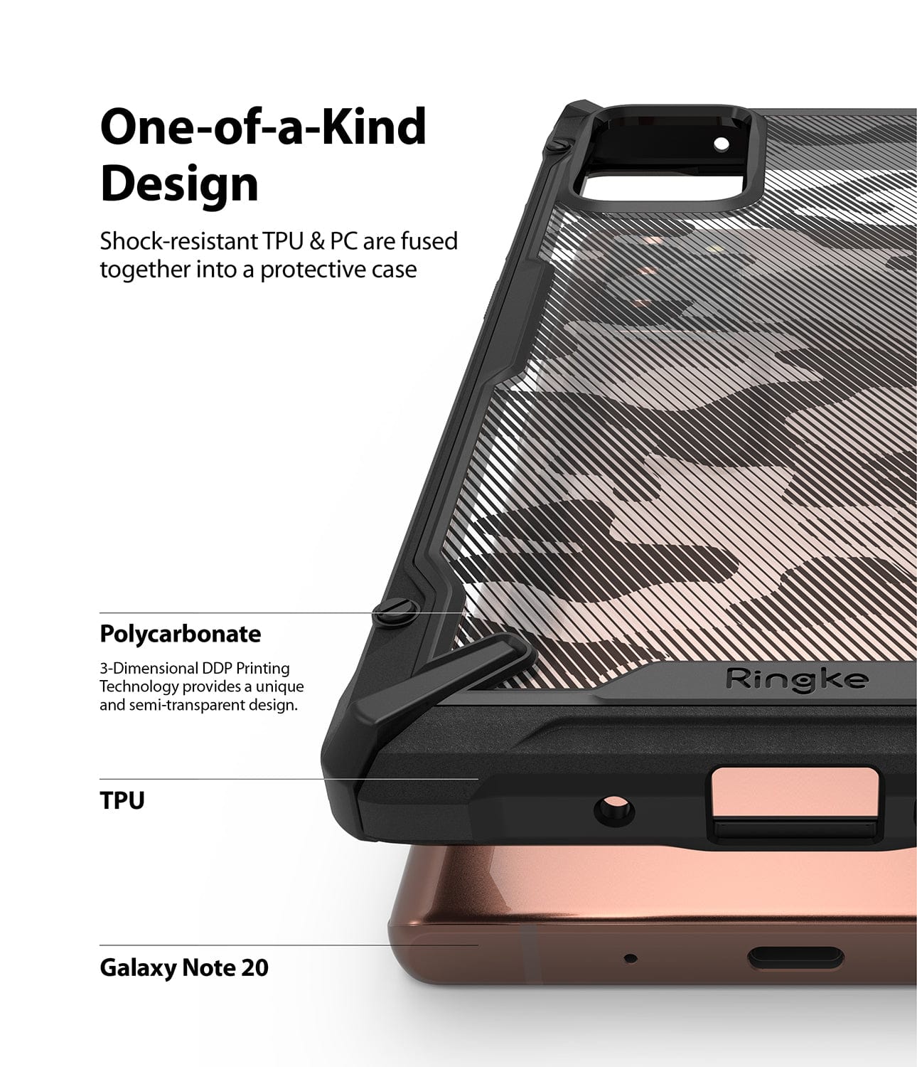 Samsung Note 20 Fusion-X Camo Black Case by Ringke
