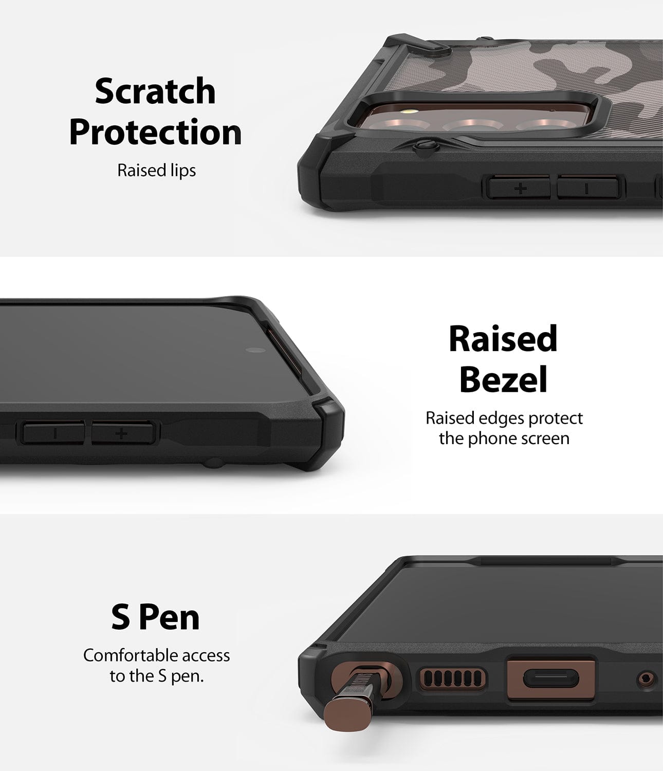 Samsung Note 20 Fusion-X Camo Black Case by Ringke