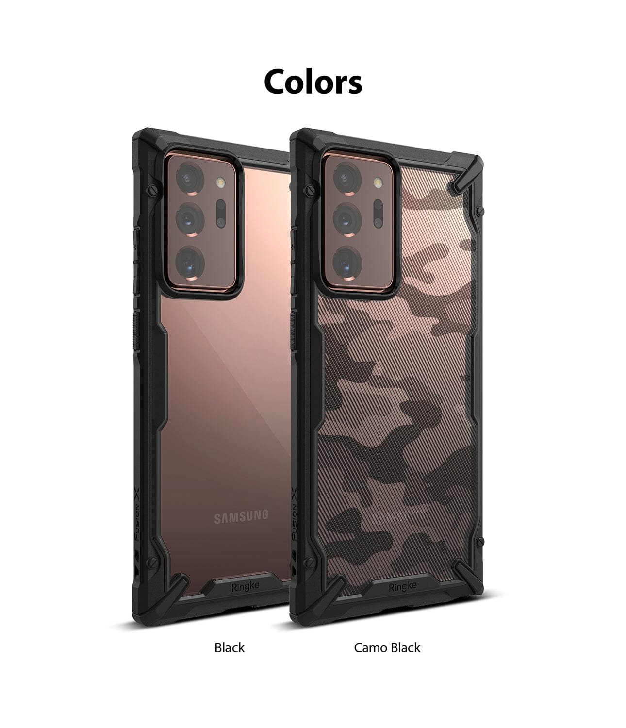 Samsung Note 20 Ultra Fusion-X Camo Black Case By Ringke