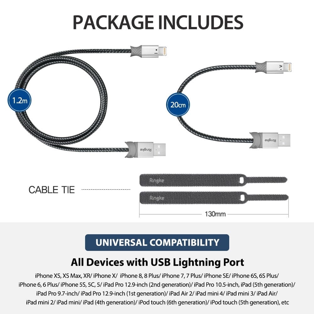 Smart Fish USB to Lightning Cable by Ringke 20cm