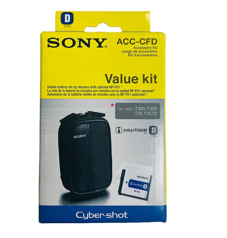 Sony ACC-CFD Accessory Kit (Sony NP-FD1 Battery + Sony Cybershot Case)