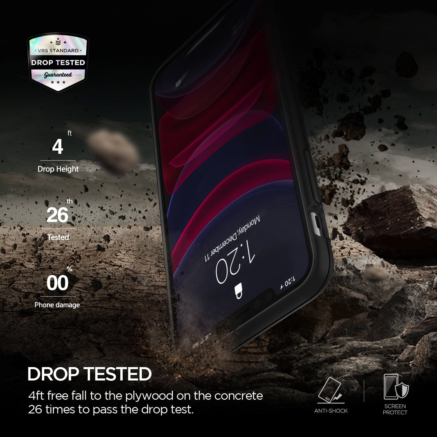 VRS DESIGN Damda High Pro Shield 2019 for iPhone11 (Matt Black)