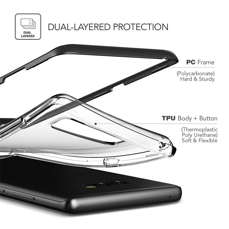 VRS Design Galaxy Note 8 Crystal Bumper Case Black
