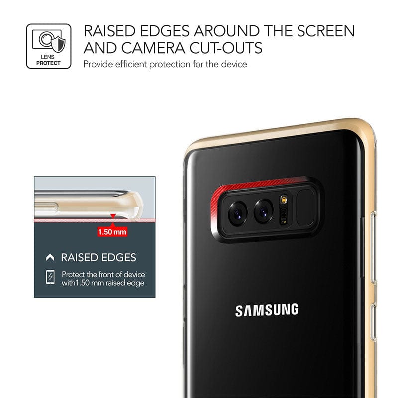 Raised edges around the screen and camera cutouts