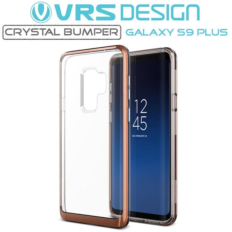 VRS Design Galaxy S9 Plus Crystal Bumper Case Blush Gold