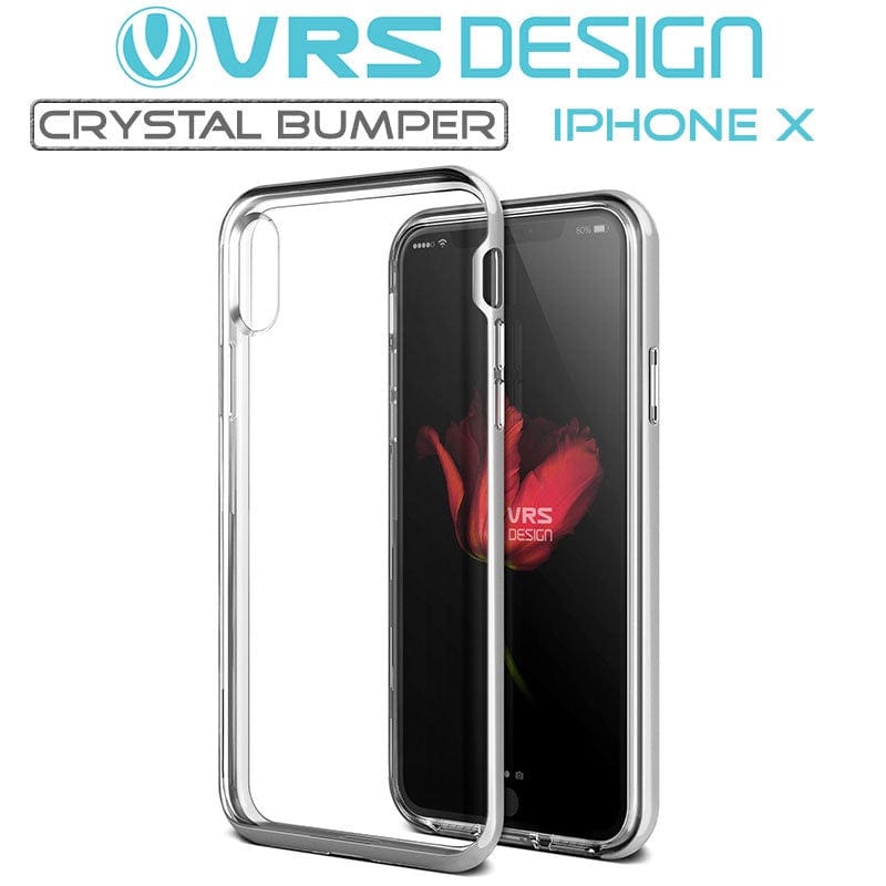 VRS Design iPhone X / XS Crystal Bumper Case Satin Silver