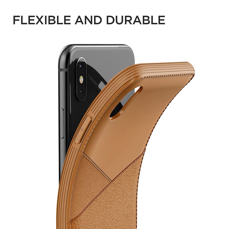VRS Design iPhone XS MAX Case Leather Fit Brown